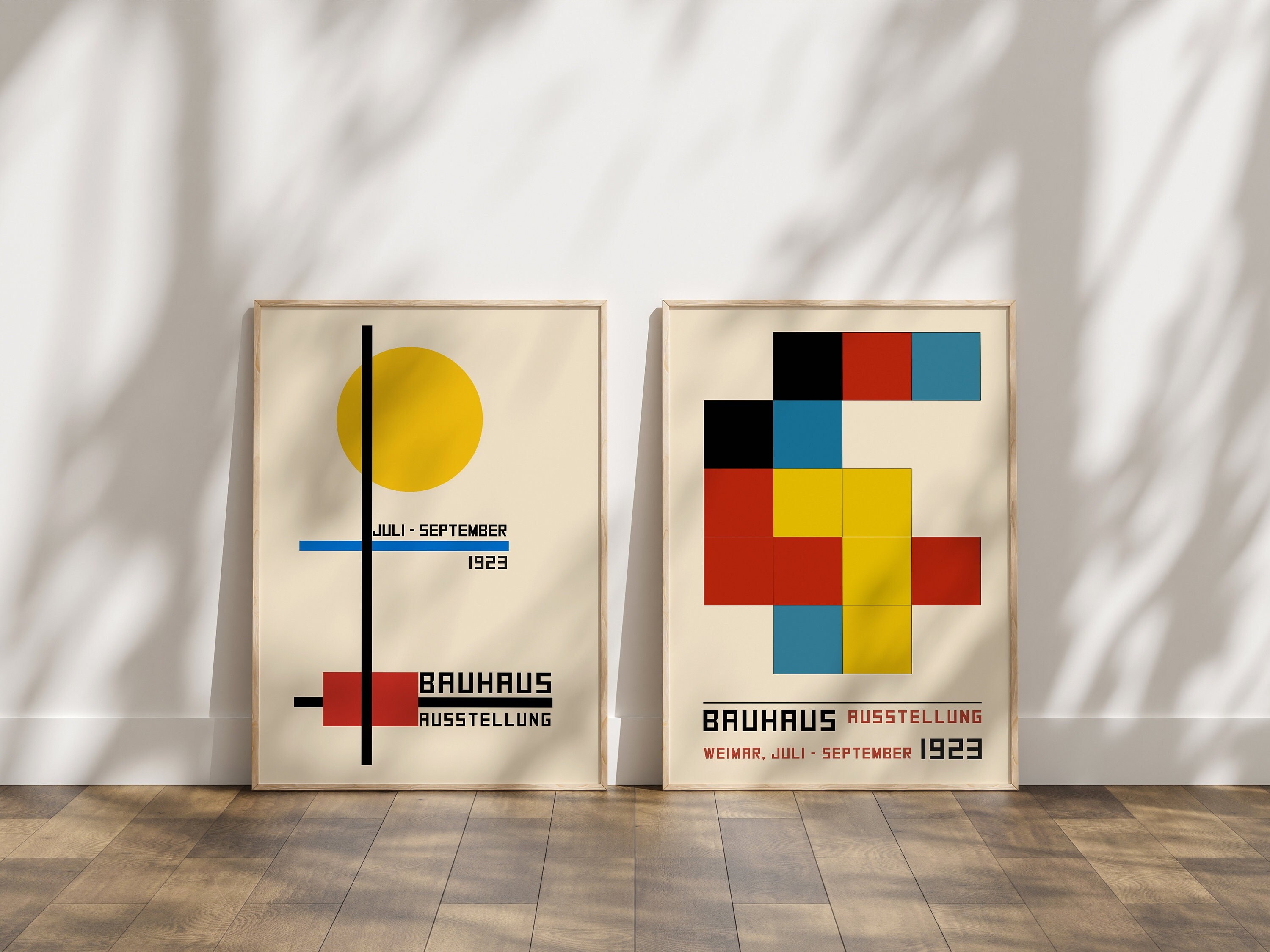 Bauhaus Set of 2 Exhibition Posters, Mid Century Modern Wall Art ...
