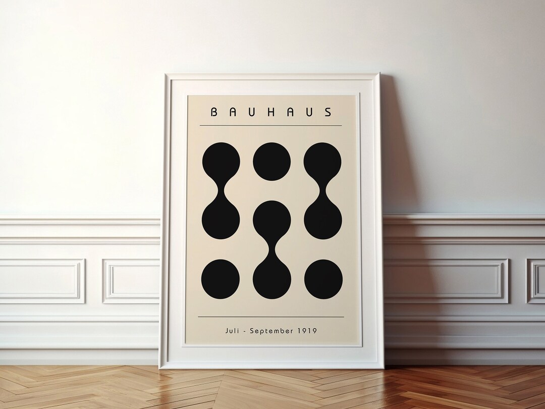 Circular Bauhaus Printable, Bauhaus Black and White Print, Mid Century ...