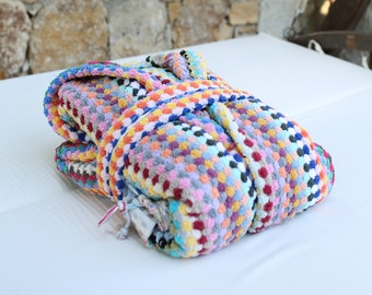 Unique Cotton Pockets Bathrobe, Bubble Handwoven Robe, Turkish Towel, Personalized Gift, Thick Bathrobe