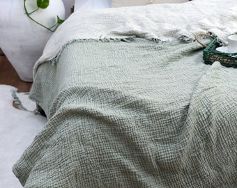 Muslin Cotton Bedspread: Lightweight Gauze Throw Blanket
