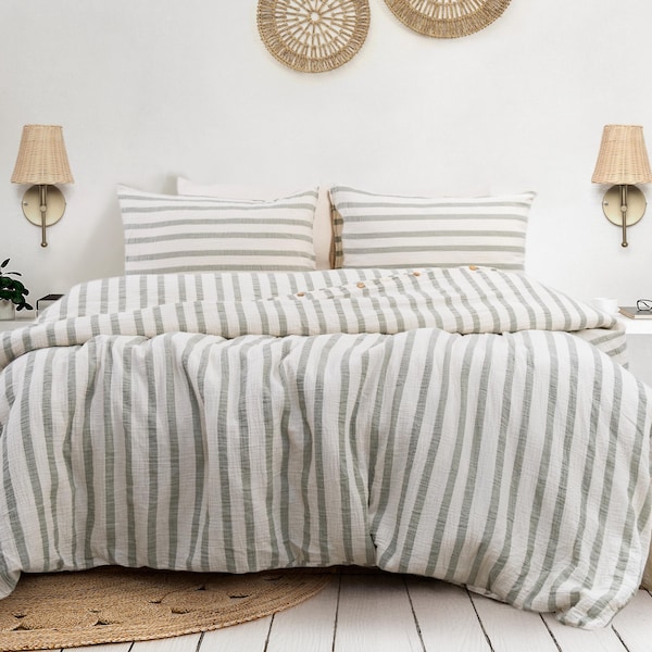 Funda nórdica de muselina transpirable: ropa de cama de algodón turco orgánico