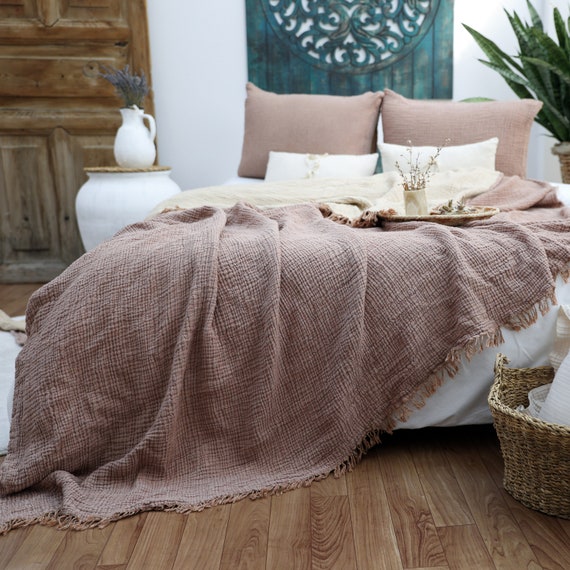 Gauze Cotton Muslin Bed Cover: OEKO-TEX Organic Bedspread