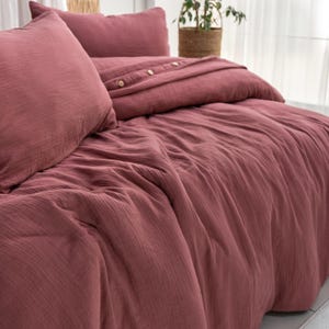 Cherry Muslin Duvet Cover: King Size Boho Bedding