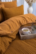 Unique Waffle Duvet Cover, Luxury Bedding Set, Organic Comforter Cover, Linen Bedding Set, Farmhouse Bedding