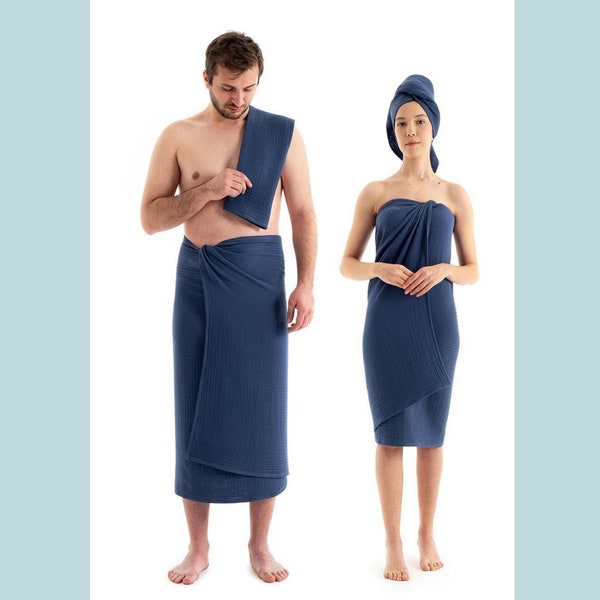 4 lagen organische mousseline badhanddoek set, OEKO-TEX gecertificeerd, Turkse zachte badhanddoek, Basic strandlaken