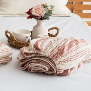 Washed Gauze Breathable Fitted , Turkish Cotton Muslin Bed Sheet,  King Full Twin size Fitted