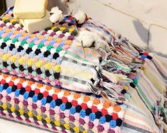 Handmade Organic Cotton Turkish Towel: Hand Woven Kitchen Towel