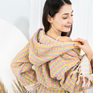 Handgefertigter Baumwoll Hoodie Bademantel: Türkischer Handtuch Robe mit Quasten