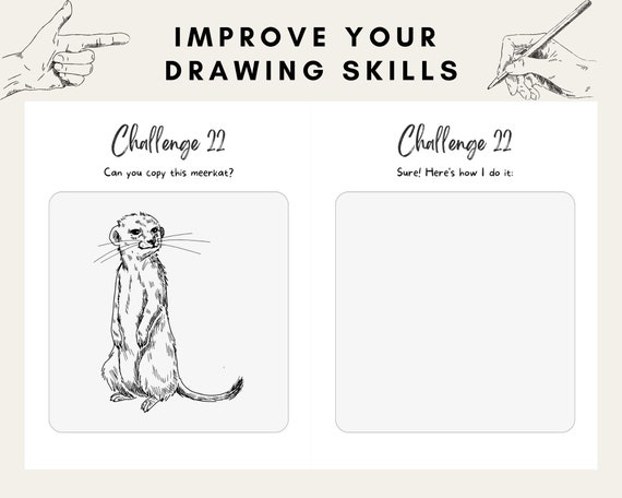 Printable Animal Drawing & Coloring Challenge: Instant PDF - Etsy