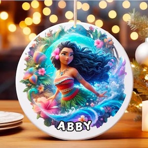 Moana Christmas gift ornament- personalized ceramic, mdf, or glass