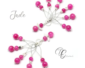 Maschenmarkierer 6er oder 7er Set 'Twist' Jade pink