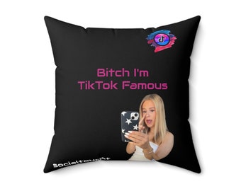 TikTok Spun Polyester Square Pillow