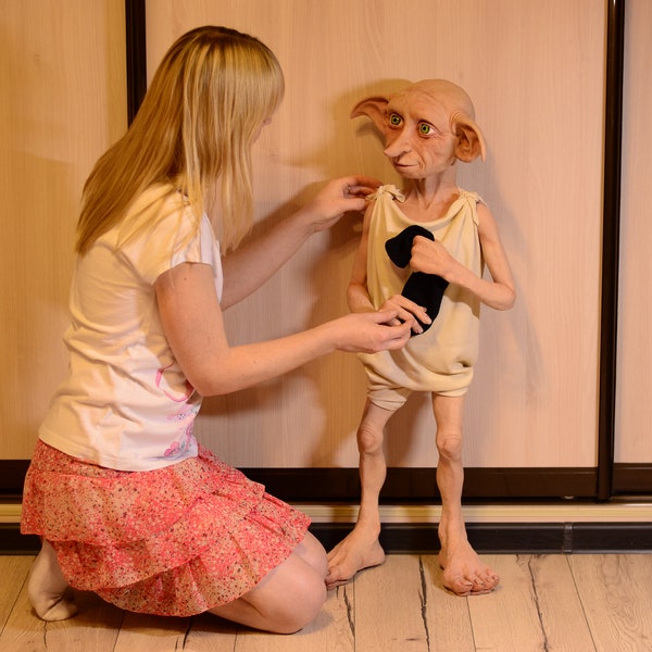 House elf author handmade doll. MADE to ORDER. Life-size living OOAK unique polymer clay gift