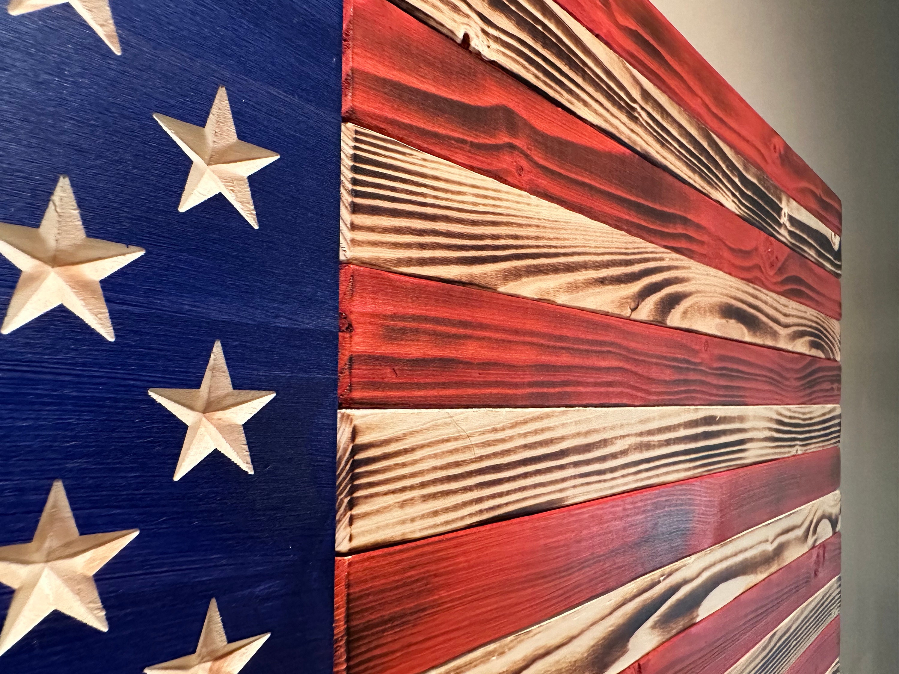 Rustic Wood Flag Rustic Wooden American Flag Wood Flag Wall Etsy