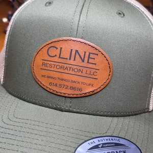 Leather Patch Hat, Custom Logo hat, Bulk Custom leather Patch Hat, Bulk hats, Leather engraved, logo hats, business merch, Trucker Hat