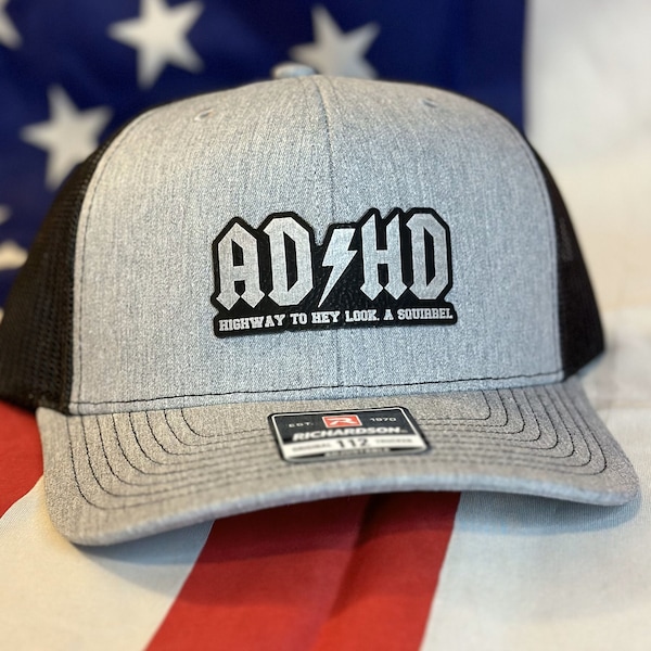 Upgrade your style with the ADHD "Hey Look, a Squirrel" hat. Premium laser-etched leatherette for a bold and unique statement. #ADHDHat