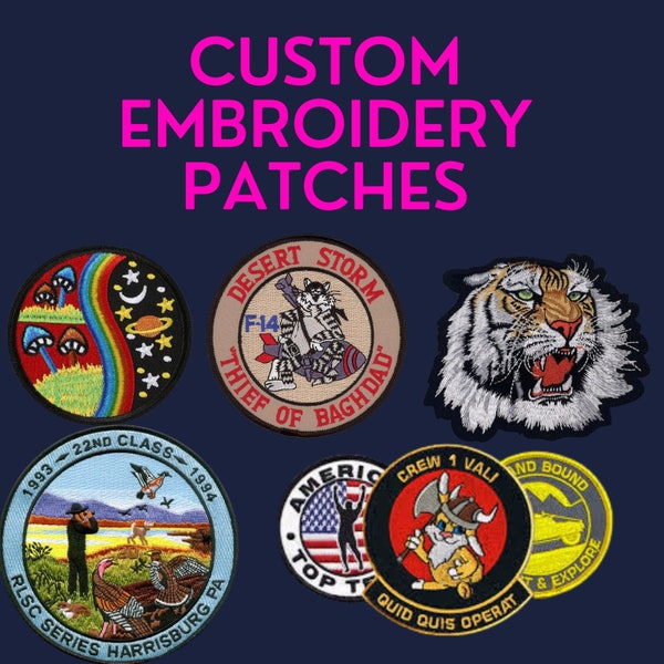 Patches , Custom Iron On Patches ,Custom VELCRO Hook & Loop Patches , custom embroidered patch