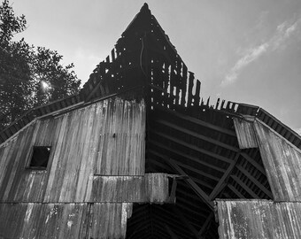 Abandoned Barn Illinois Black and White Rural
