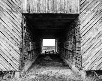 Abandoned Corn Crib Central Illinois Black and White Art Photography