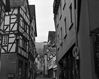 Cochem Rhineland Germany Street History Analog Film Photography Black and White
