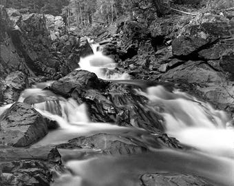 Waterfall in the North Cascades Washington PNW Analog Film Photography Black and White