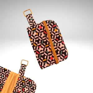 Porte-cartes double, cute card holder for keychains, handmade card holder, porte-cartes cousu main