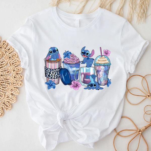 Stitch Coffee Shirt,Coffee Latte Lover Shirt,Ohana Shirt,Lilo And Stitch Ohana Shirt,Disney Shirt,Hawaii Shirt,Disneyworld Tee