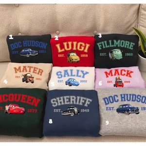 Mcqueen and Friends Sweatshirts, Cars Mcqueen x Sally Sweatshirt, Trending Crewneck, Couple Shirt, Gift For Friends Shirt, Easter Group Tee