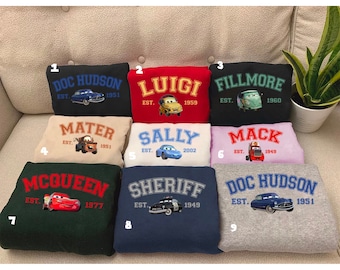 Mcqueen en vrienden Sweatshirts, Cars Mcqueen x Sally Sweatshirt, Trending Crewneck, Paar Shirt, Cadeau voor vrienden Shirt, Easter Group Tee