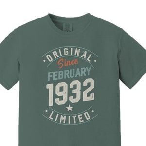 92nd Birthday Shirt, Gift for 92nd Birthday, Born in February 1932, 92yo Bday Tshirt, Original Since 1932, Gift for 92yo for Birthday