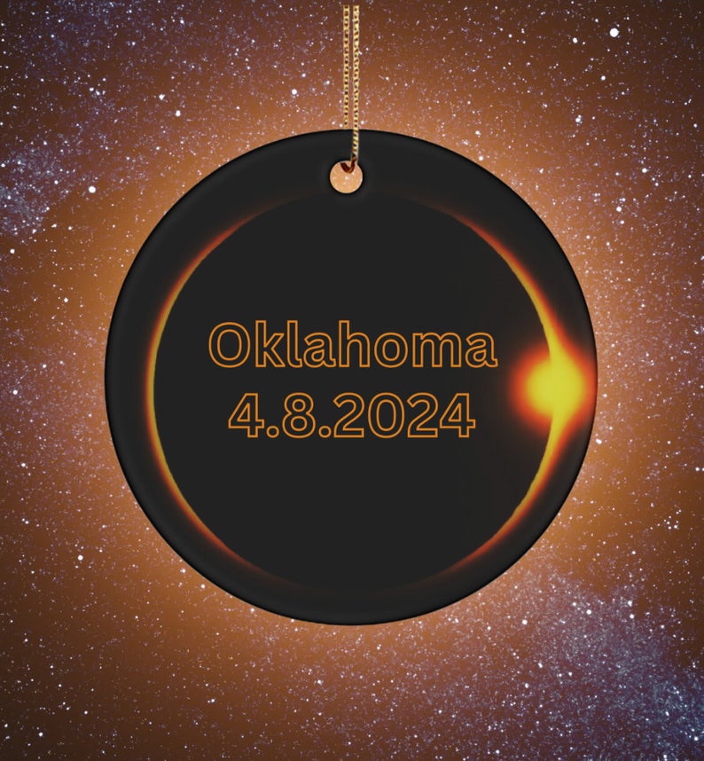 Solar Eclipse 2024 Oklahoma Keepsake Commemorative Solar Eclipse Party