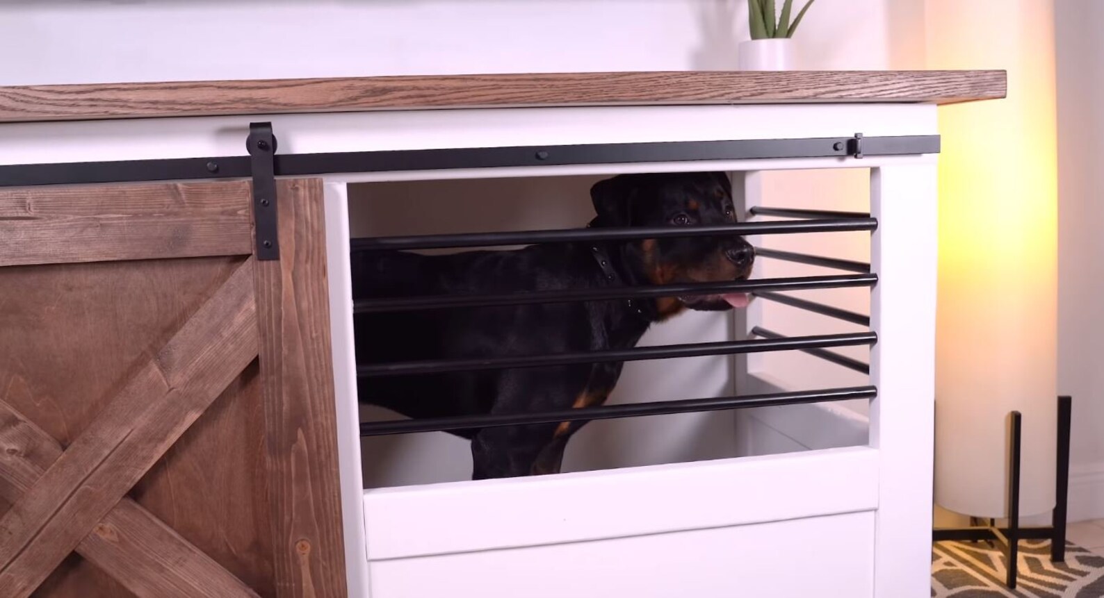 DOG KENNEL TV Stand Combo, Farmhouse Furniture, Modern Rustic Sliding