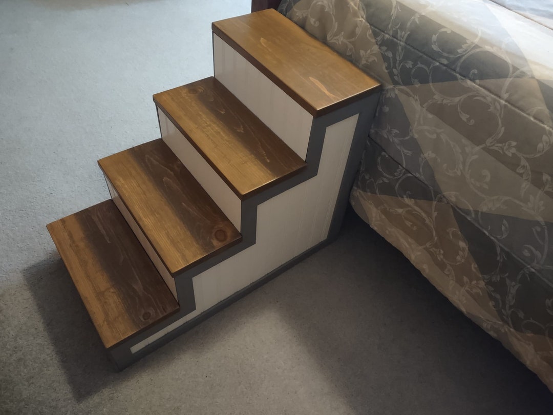 Wide Wood Dog Stairs Pet Steps Pet Stairs With Cubby for Etsy