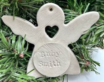Personalized Angel Miscarriage Ornament by Missing Pieces Support Group Pregnancy and Infant Loss Remembrance with Baby Name and Year