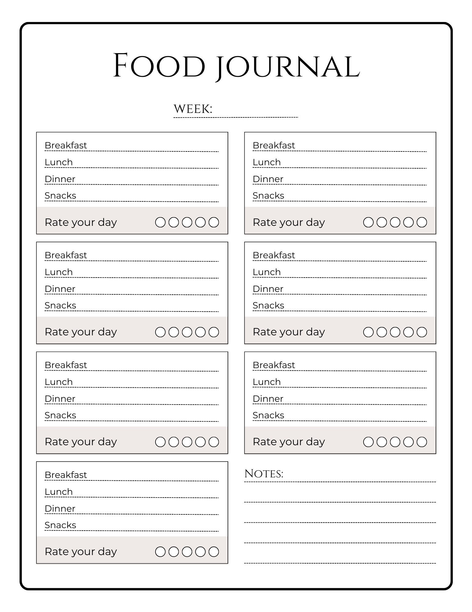Fitness Weekly Planner Printable to Do List Minimal Weekly - Etsy