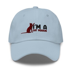 Embroidered I&#39;m A Cat Person Cap Hat