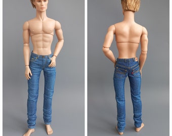 Realistic jeans for FR homme doll,  It homme doll denim jeans, Realistic clothes IT fr homme doll