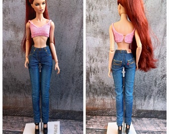 Realistic jeans for NuFace doll,  IT FR2 doll jeans, Realistic clothes for FR6 doll collectible