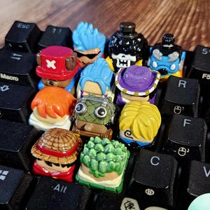 One Piece Straw Hats Keycaps | Hand Painted Artisan Resin Keycap for Cherry MX Keyboard