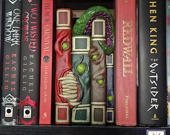 Mimic Book Nook | Hand Painted D&D Fantasy Bookshelf Insert Decor with Hidden Storage