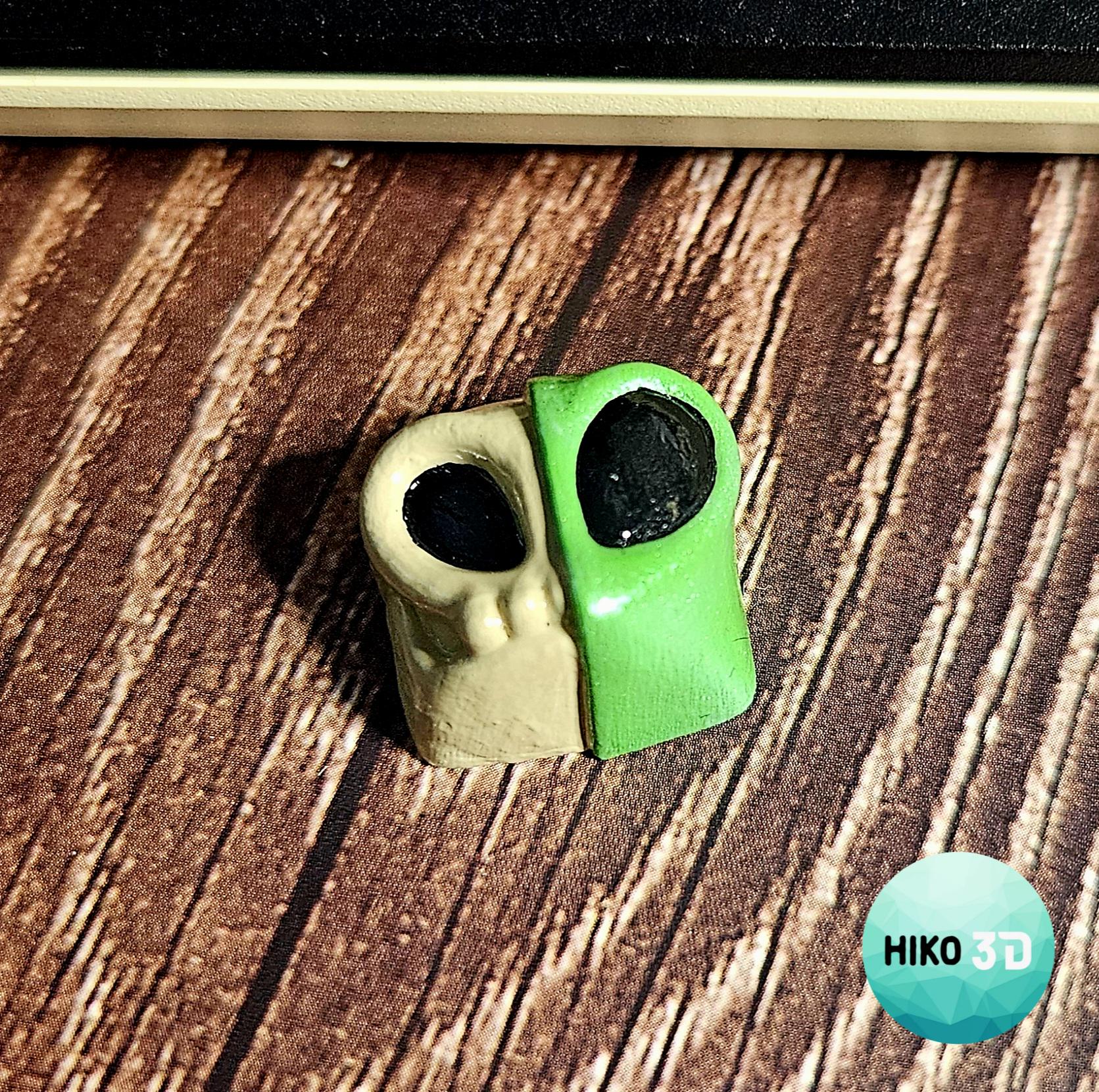 Alien Skull Keycap | Hand Painted Artisan Resin Keycap for Cherry MX ...
