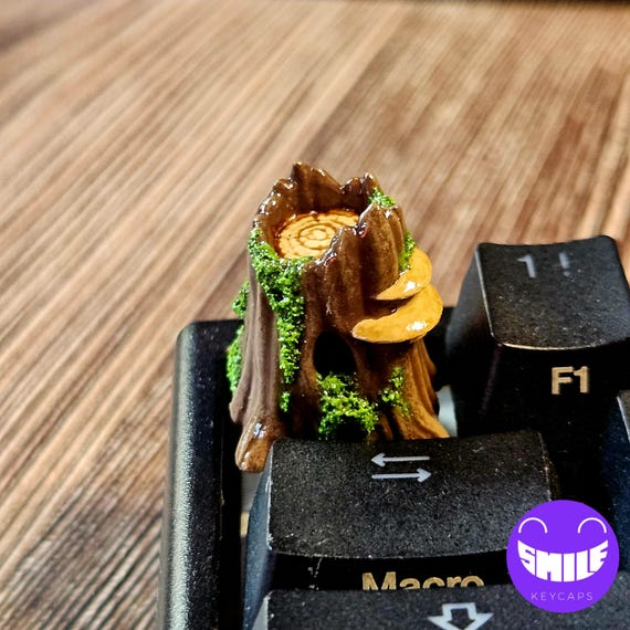 Tree Stump Keycap | Hand Painted Artisan Resin Keycap for Cherry MX Keyboard