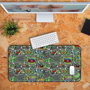 City Carpet Desk Mat Nostalgia Mousepad 90s 2000s Nostalgia Gift 90s Mousepad Gaming Mousepad Keyboard Mat Retro Vintage Office Decor