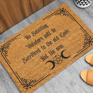 No Soliciting Welcome Doormat Housewarming Gift For Goth Funny Doormat Front Door Witchy Doormat Home Decor Dark Humor Gothic Doormat