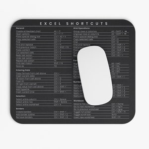Excel Shortcuts Mousepad Coworker Gift Accountant White Elephant Gift For CPA Christmas Gift Employee Gift For Coworker Office Mousepad image 2