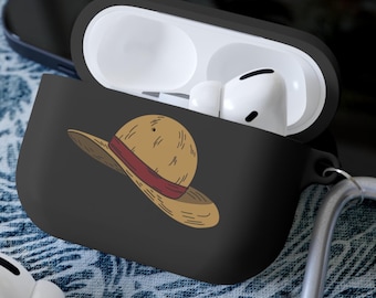 Anime Straw Hat AirPods and AirPods Pro Case Cover Manga Gift For Anime Lover AirPods Gift For Nerd Japanese Decor Otaku One Piece Luffy Hat