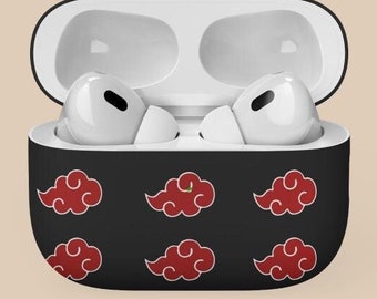 Anime AirPods und AirPods Pro Case Cover Akatsuki Rote Wolke Manga Geschenk Für Anime AirPods Geschenk Für Nerd Japanische Rote Wolke Kumo Geschenk Otaku