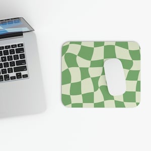 Green Checkered Mouse Pad, Pattern Mouse Pad, Office Mouse pad, Rectangle Mouse Pad, Office Gift