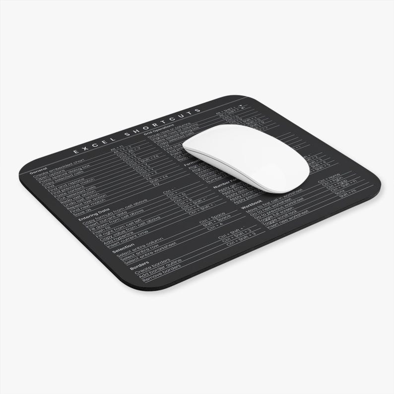 Excel Shortcuts Mousepad Coworker Gift Accountant White Elephant Gift For CPA Christmas Gift Employee Gift For Coworker Office Mousepad image 4