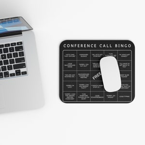Conference Call Bingo Mouse Pad Office Gift For Coworker Desk Accessories Office Desk Accessories Work Humor Corporate Gift Work From Home